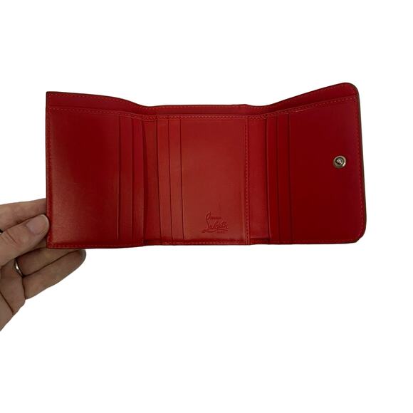 Christian Louboutin Spiked Leather Wallet - Beige with Signature Red Interior - Picture 2 of 14